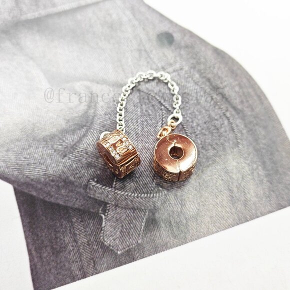 Pandora logo fixed clip safety chain - Picture 3 of 3